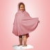 Poncho Tecebem Malha Plush Atoalhado Tam Único Com Capuz 80cmx95cm Rosa