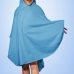 Poncho Tecebem Malha Plush Atoalhado Tam Único Com Capuz 80cmx95cm Azul