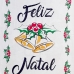 Pano De Prato Lomaer Sacaria Natal 50cmx70cm Estampado Feliz Natal Branco