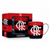 Caneca Porcelana Premium BrasFoot Flamengo 300 ML Urban Licenciada Branco