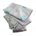 Kit Fronha Tecebem Baby Malha Estampada com Vies 34cmx 40cm Menina( 5 Unidades ) Branco