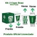 kit Copo Dose Vidro BrasFoot Palmeiras 2 Unidades Iron 360 Licenciado 55ml Branco