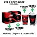 kit Copo Dose Vidro BrasFoot Flamengo 2 Unidades Iron 360 Licenciado 55ml Branco