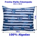 Fronha Portallar Malha Disney Estampada Stitch Listras 48cmx68cm Azul