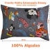 Fronha Portallar Malha Estampada Mickey Alegre 48cmx68cm Cinza