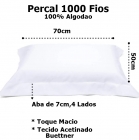 Fronha Buettner Percal 1000 Fios 4 Abas de 7cm Pespontada 50cmx70cm Branco